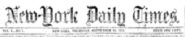 NYTimes banner September 18, 1851.